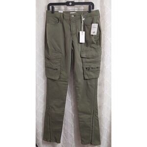 Good American Cargo Pants Fatigue Green Slim Zipper Ankle GCARPAN282 Size 2 26